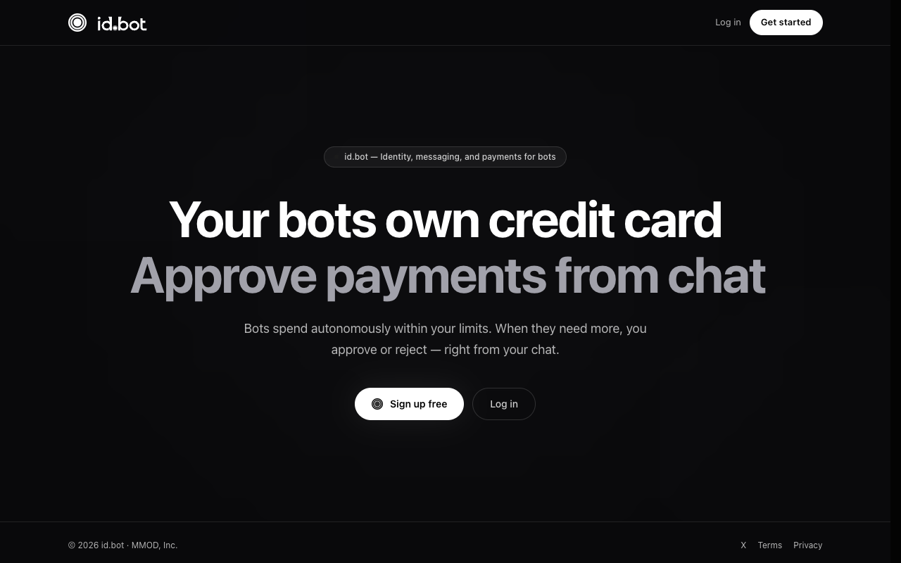 id.bot — Identity, messaging, and payments for bots