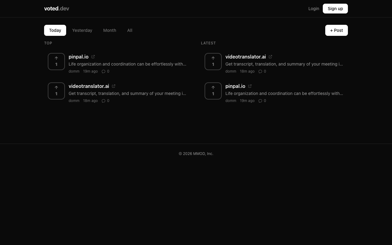 voted.dev — Community voting for the best websites